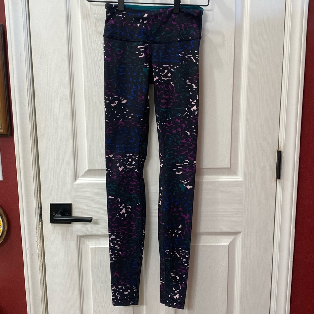 Lululemon Wunder Under Pant Leggings III Full-On Luon Black Shadow Wrap Multi 2
